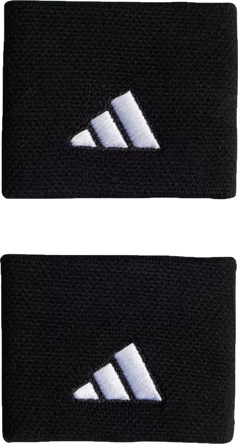 The adidas Small Tennis Wristband - Black features two sweat-absorbent wristbands with the white adidas logo, combining style and comfort for your tennis game.