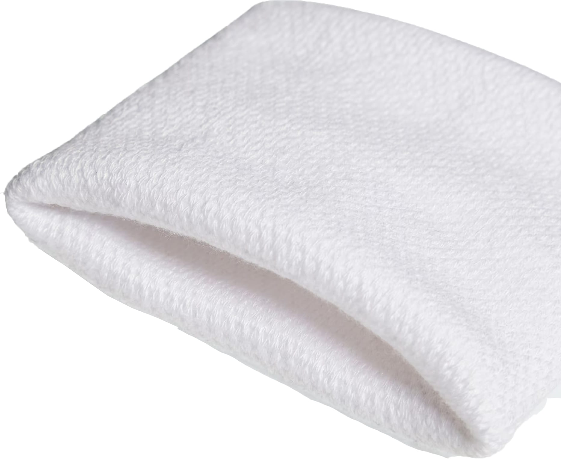 A close-up of the adidas Small Tennis Wristband in white, featuring a textured terry cloth surface on a plain white background—ideal for anyone seeking stylish and compact adidas tennis wristbands.