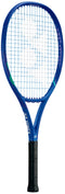 The Yonex EZONE 26 Junior Graphite 2025 Tennis Racket in Blast Blue is shown vertically with a black grip and white strings against a white background.