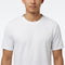 A person is shown from the shoulders to the chest wearing the HEAD Simple Men’s Tennis T-Shirt in white, against a white background. The individual’s face is partially visible, displaying no distinct expression.