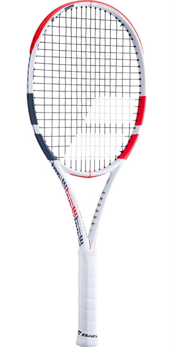 Babolat Pure Strike 100 Tennis Racket - White / Red / Black (Strung)