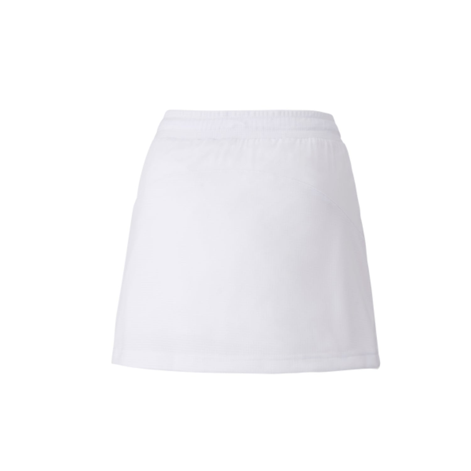 The Yonex 26094 Women's Skort - White by Yonex is a plain white tennis skirt featuring a simple A-line design and a comfortable waistband. This stylish piece incorporates VERY COOL technology for enhanced comfort and UV reduction, showcased elegantly against a white background.