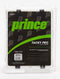 The packaging for the Prince Tacky Pro Tennis Overgrip - White (12 Pack) features a sleek design with black, green, and white text. It highlights its specifications "0.6 mm 12 pk" and is marketed as a high-performance tennis overgrip that offers a tacky feel for competitive players.