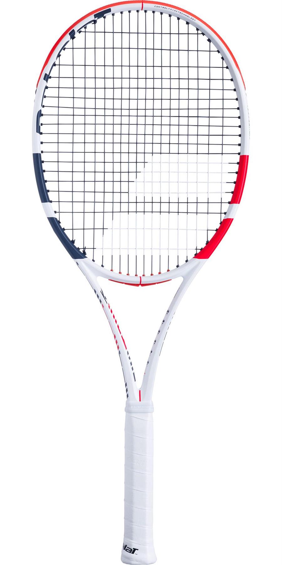 Babolat Pure Strike 18/20 Tennis Racket - White / Red / Black (Strung)