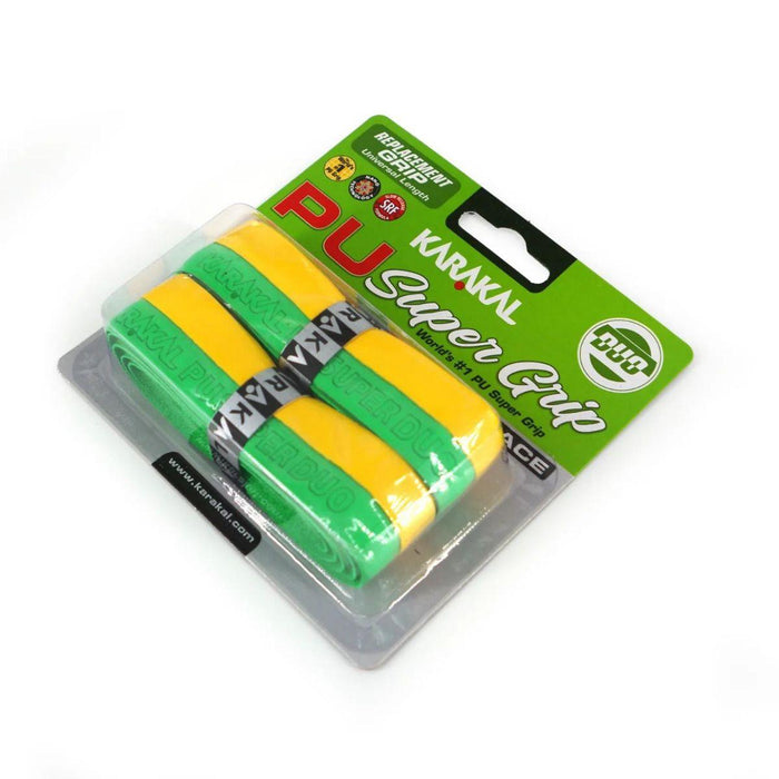 Karakl PU Duo Super Grip Tennis Grip (2 Pack) - Yellow Green