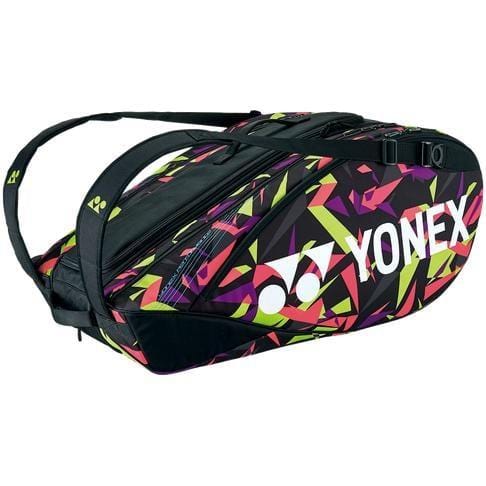 The Yonex 92226EX 6 Piece Pro Racket Bag in Smash Pink is a vibrant bag designed with adjustable shoulder straps, providing both style and comfort while on the move.