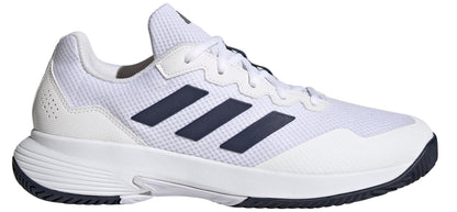 adidas GameCourt 2.0 Mens Tennis Shoes - Cloud White / Navy Blue