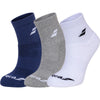 Babolat Quarter Socks 3 Pack - White Blue Grey