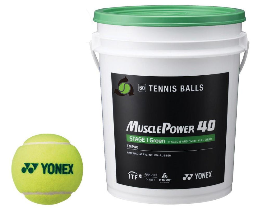 Yonex TB-TMP40 Stage 3 Training Tennis Ball Bucket - 60 Balls