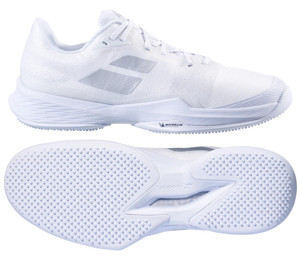 Babolat Jet Mach 3 Grass Court Womens Wimbledon Tennis Shoes - White / Silver